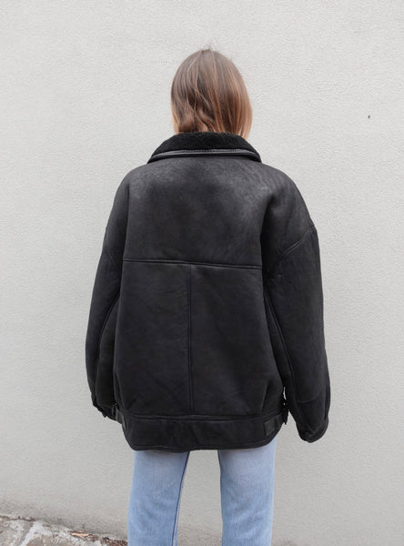 VINTAGE LEATHER SHEARLING JACKET