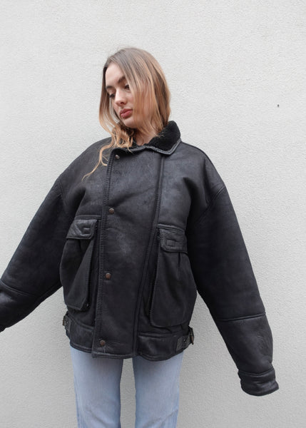 VINTAGE LEATHER SHEARLING JACKET