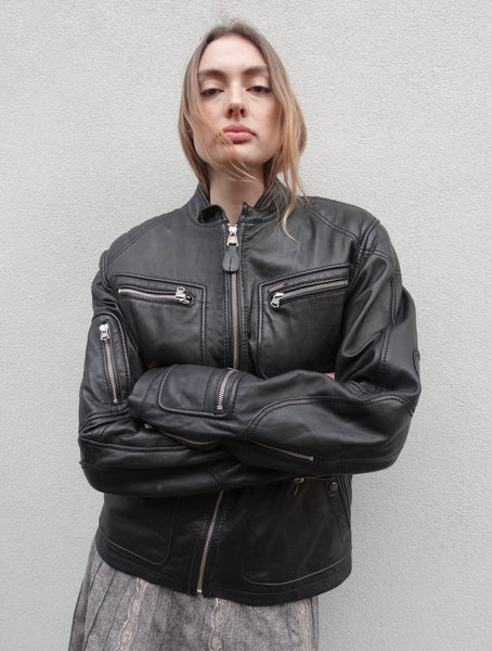 2000s DIESEL LEATHER MOTO JACKET