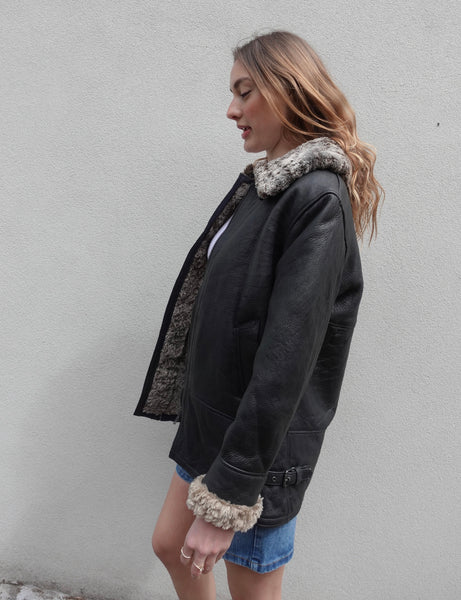 VINTAGE LEATHER SHEARLING JACKET