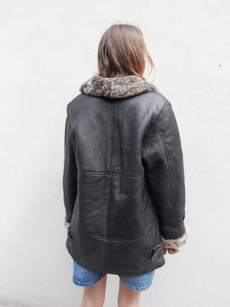 VINTAGE LEATHER SHEARLING JACKET