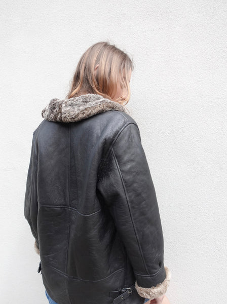 VINTAGE LEATHER SHEARLING JACKET