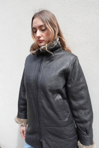 VINTAGE LEATHER SHEARLING JACKET