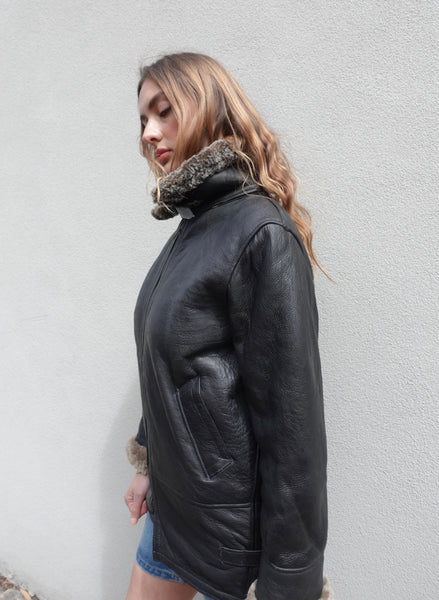 VINTAGE LEATHER SHEARLING JACKET