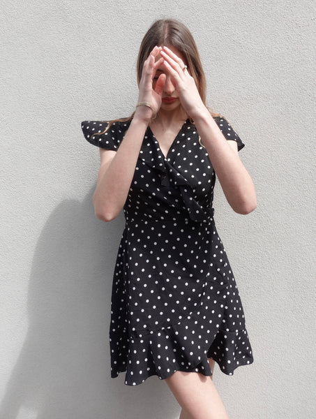 VINTAGE POLKA DOT WRAP DRESS