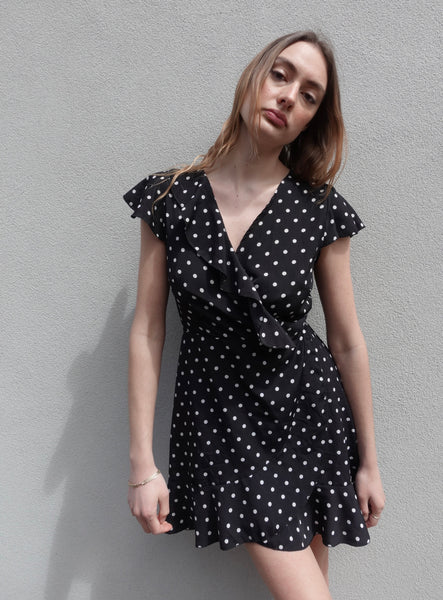 VINTAGE POLKA DOT WRAP DRESS