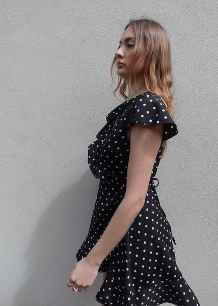 VINTAGE POLKA DOT WRAP DRESS