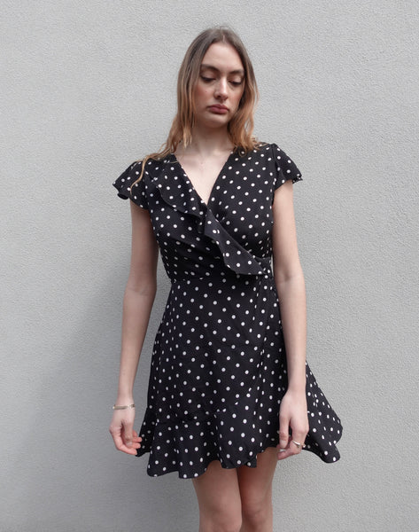 VINTAGE POLKA DOT WRAP DRESS