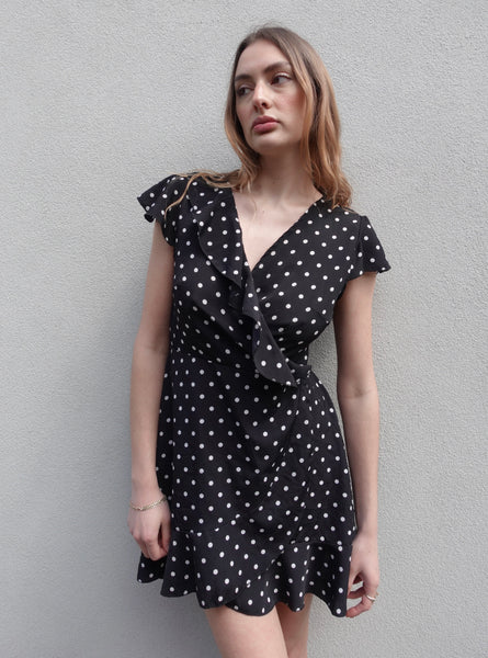 VINTAGE POLKA DOT WRAP DRESS