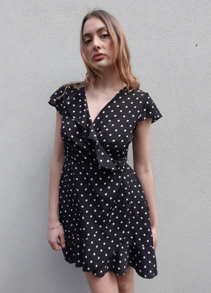 VINTAGE POLKA DOT WRAP DRESS