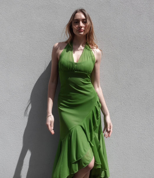 2000s HALTER MAXI DRESS