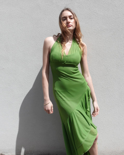 2000s HALTER MAXI DRESS