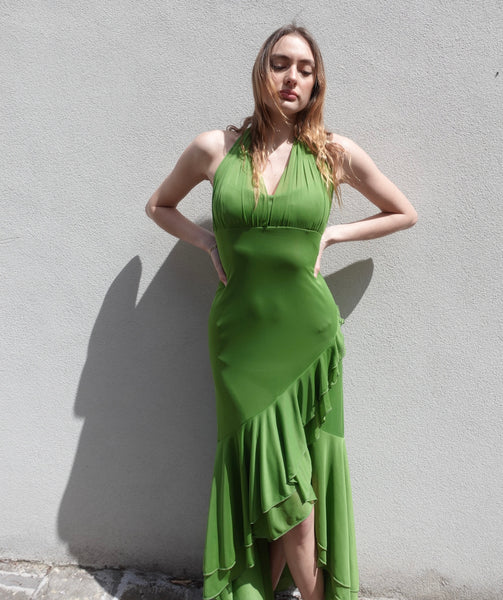 2000s HALTER MAXI DRESS