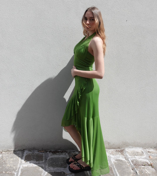 2000s HALTER MAXI DRESS