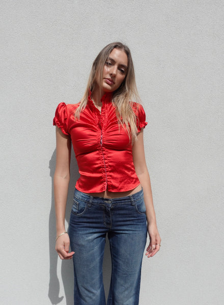 2000s SILK BODICE TOP