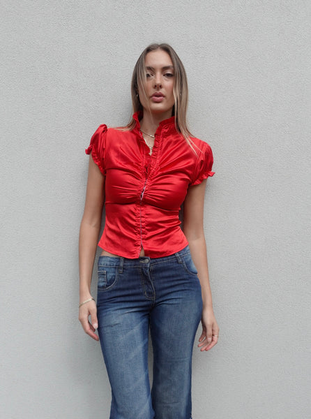 2000s SILK BODICE TOP