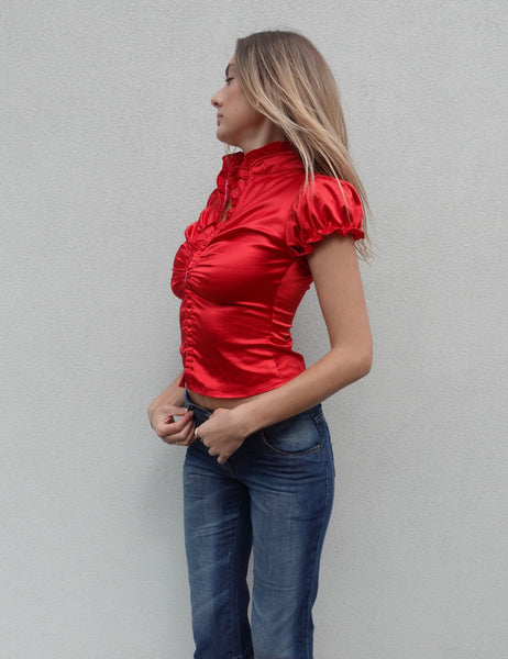 2000s SILK BODICE TOP