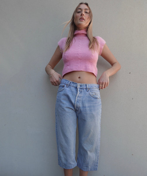 VINTAGE BUBBLEGUM PINK MOHAIR TOP