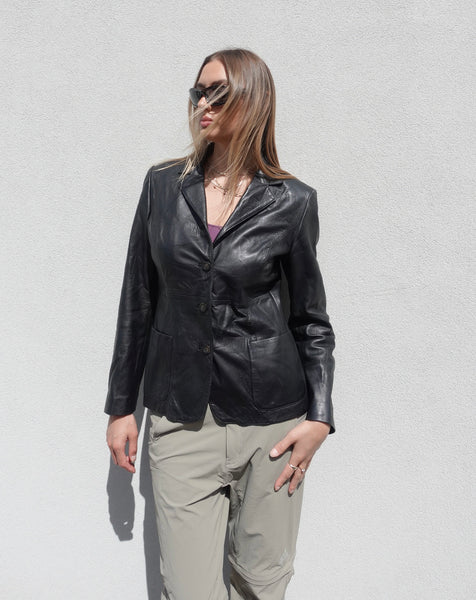 VINTAGE LEATHER BLAZER