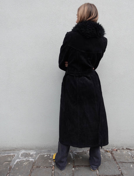 VINTAGE SUEDE SHEARLING COAT