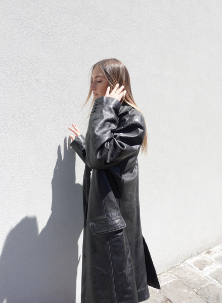 VINTAGE LEATHER BLAZER COAT