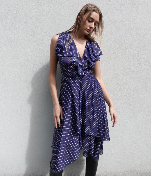 VINTAGE POLKA DOT WRAP DRESS