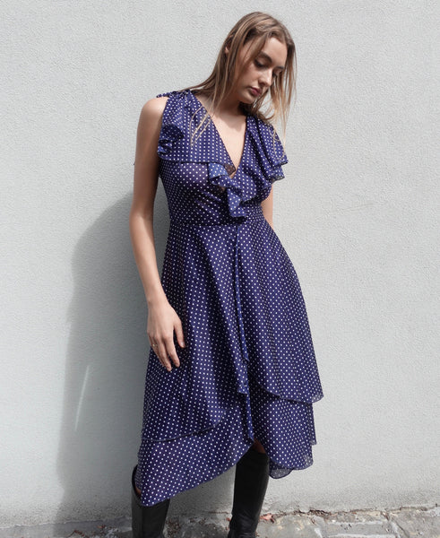 VINTAGE POLKA DOT WRAP DRESS