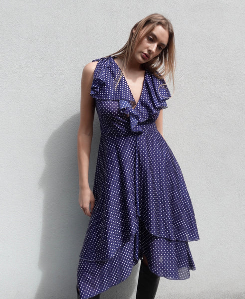 VINTAGE POLKA DOT WRAP DRESS