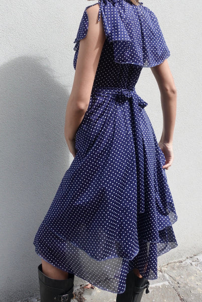 VINTAGE POLKA DOT WRAP DRESS