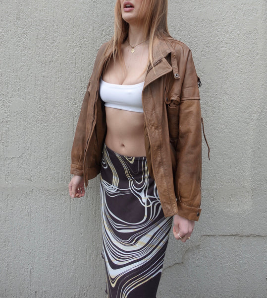 VINTAGE LEATHER BOMBER JACKET