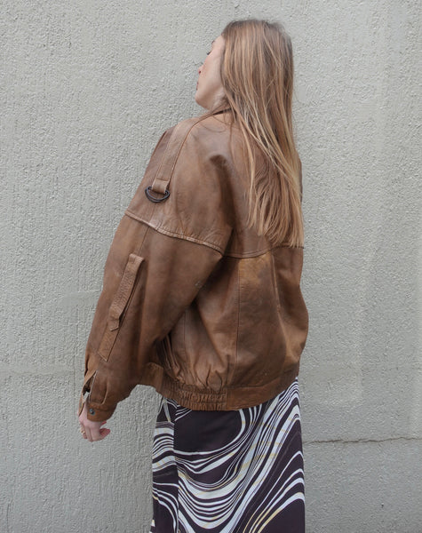 VINTAGE LEATHER BOMBER JACKET