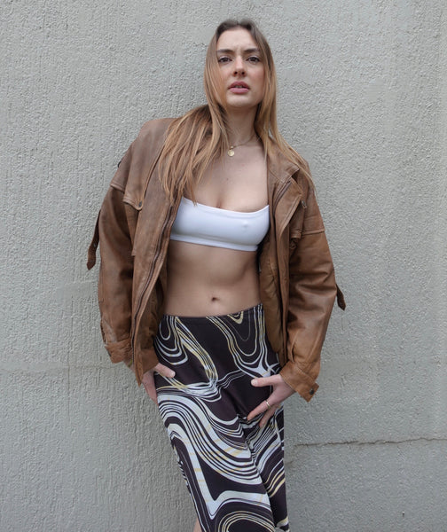 VINTAGE LEATHER BOMBER JACKET