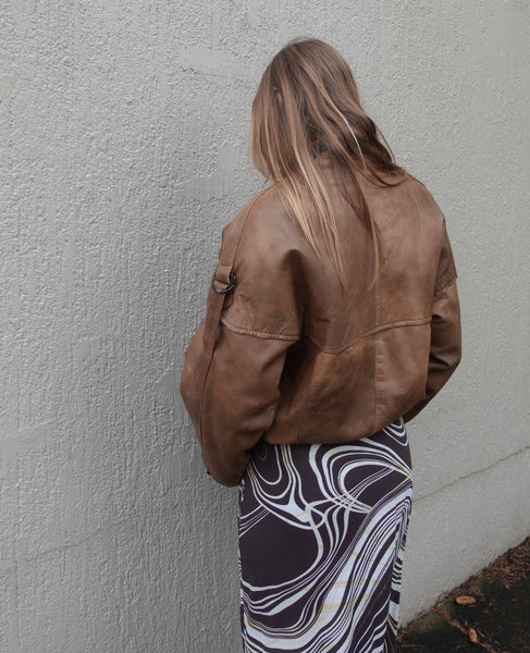 VINTAGE LEATHER BOMBER JACKET