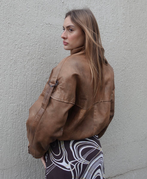 VINTAGE LEATHER BOMBER JACKET