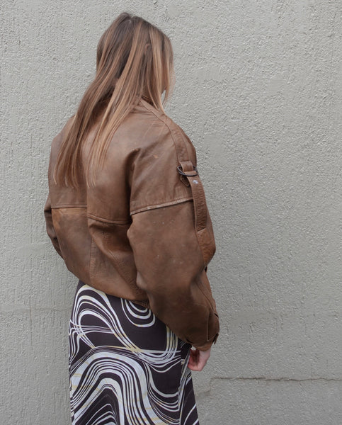 VINTAGE LEATHER BOMBER JACKET