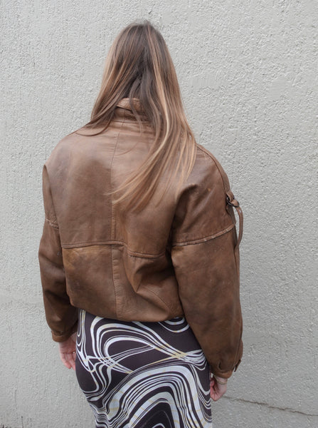 VINTAGE LEATHER BOMBER JACKET