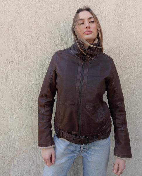 VINTAGE LEATHER SHEARLING FLIGHT JACKET