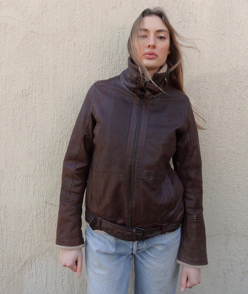 VINTAGE LEATHER SHEARLING FLIGHT JACKET