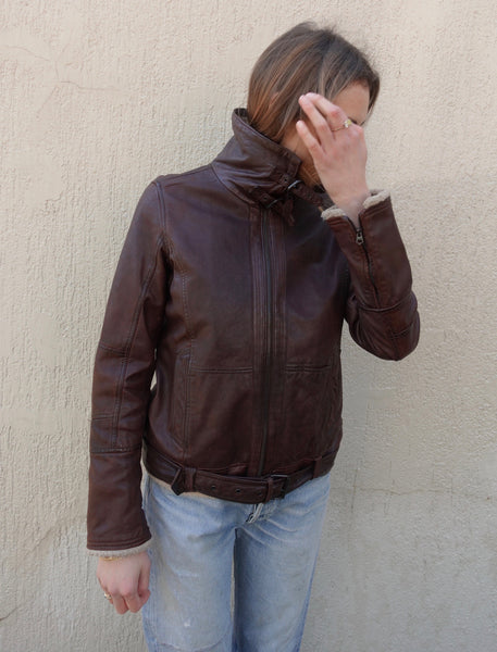 VINTAGE LEATHER SHEARLING FLIGHT JACKET