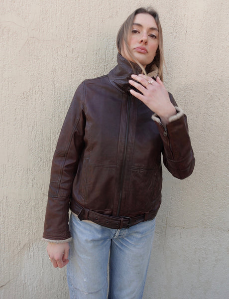 VINTAGE LEATHER SHEARLING FLIGHT JACKET