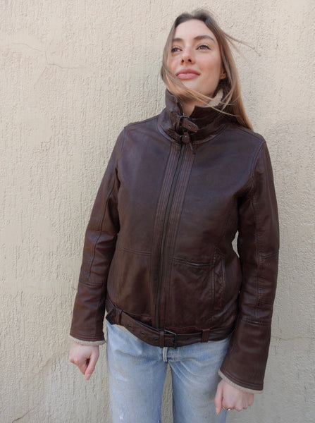 VINTAGE LEATHER SHEARLING FLIGHT JACKET