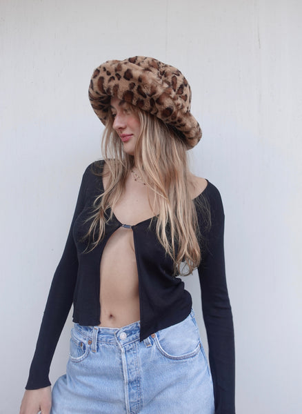VINTAGE FAUX FUR BUCKET HAT