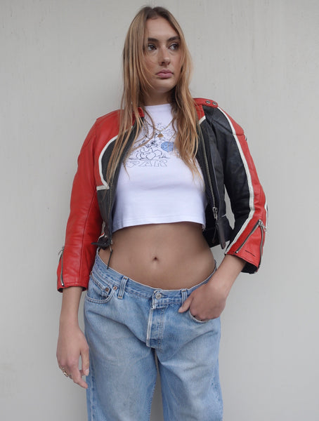 Y2K LEATHER BIKER JACKET