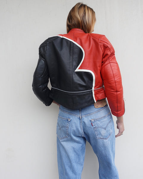 Y2K LEATHER BIKER JACKET