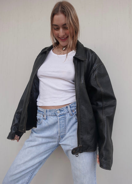 VINTAGE LEATHER BIKER JACKET