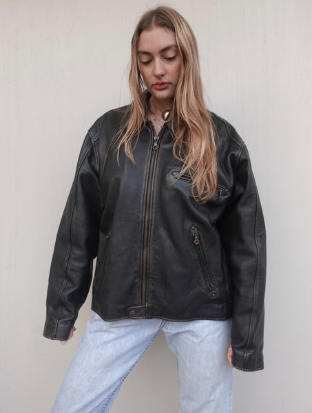 VINTAGE LEATHER BIKER JACKET