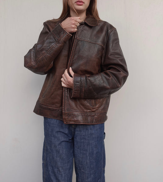 VINTAGE LEATHER BIKER JACKET