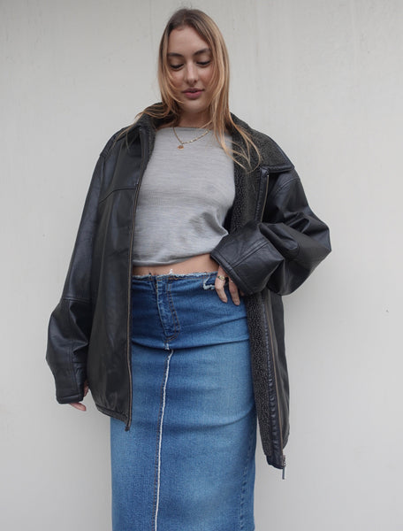 VINTAGE LEATHER SHEARLING JACKET