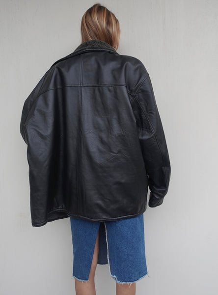 VINTAGE LEATHER SHEARLING JACKET