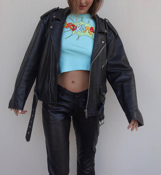 VINTAGE LEATHER BIKER JACKET